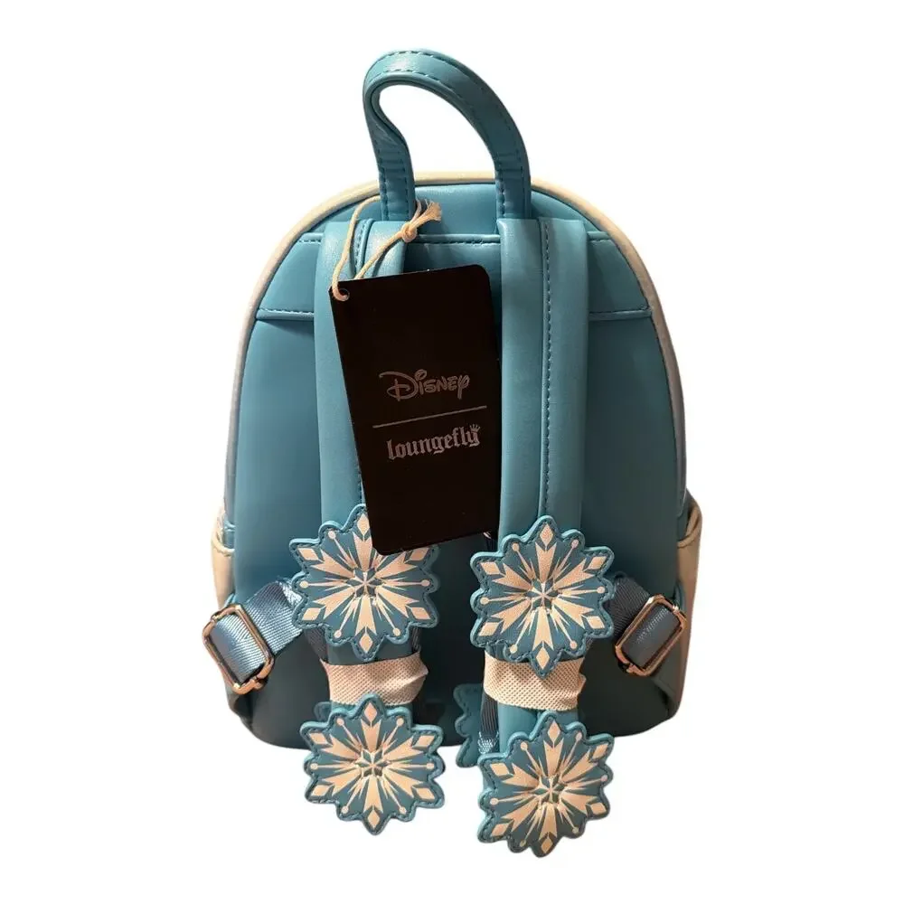 Loungefly Frozen Elsa Glitter Sequin Cosplay Mini Backpack NWT